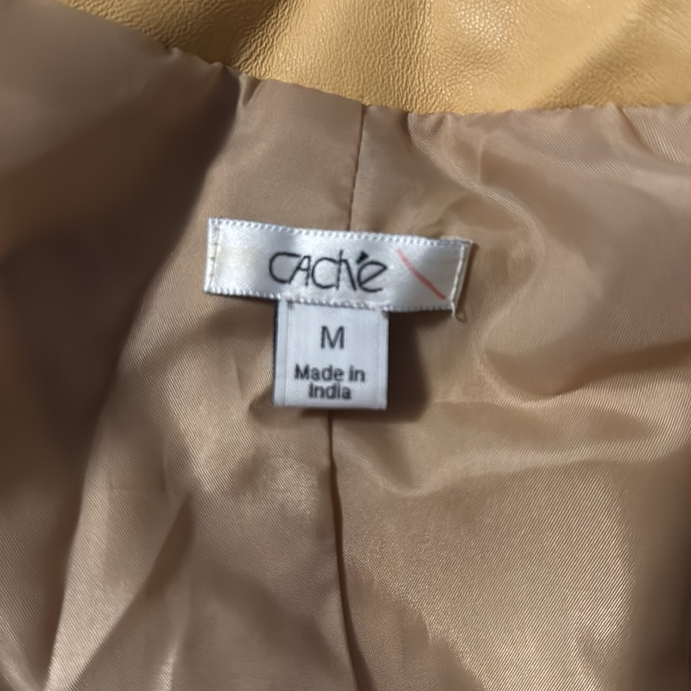 Cache Studded Leather Jacket Beige - image 5